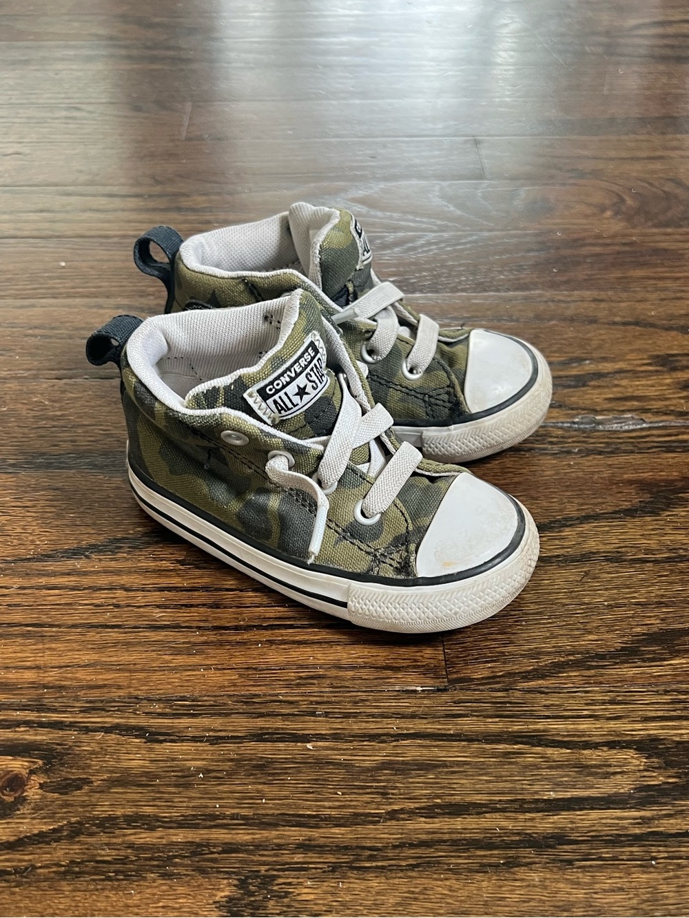 Converse Kids' Olive Green Camo High-Top Sneakers